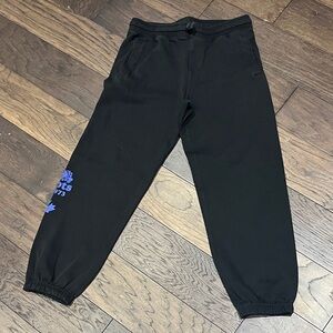 Roots Black Kids Joggers with Blue Logo
